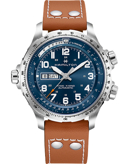 Vīriešu pulkstenis / unisex  HAMILTON, Khaki Aviation X-Wind Day Date Auto / 45mm, SKU: H77765541 | dimax.lv