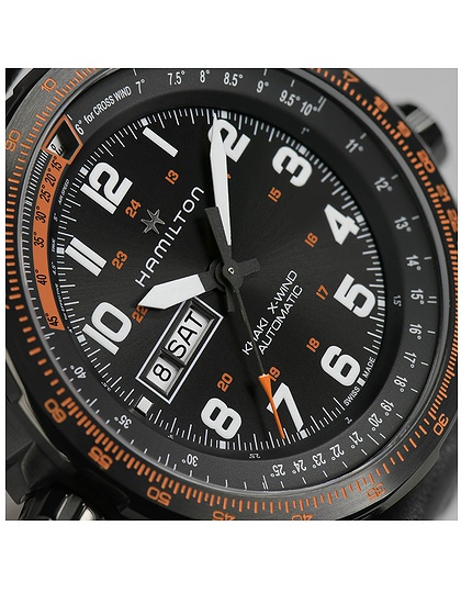 Vīriešu pulkstenis / unisex  HAMILTON, Khaki Aviation X-Wind Day Date Auto / 45mm, SKU: H77785733 | dimax.lv