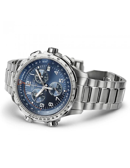 Men's watch / unisex  HAMILTON, Khaki Aviation X-Wind GMT Chrono Quartz / 46mm, SKU: H77922141 | dimax.lv