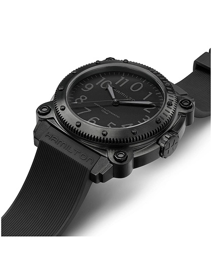 Vīriešu pulkstenis / unisex  HAMILTON, Khaki Navy BeLOWZERO Auto Titanium / 46mm, SKU: H78505330 | dimax.lv