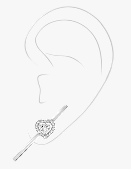 Sieviešu juvelierizstrādājumi  MESSIKA, Joy Cœur 0.15ct Single Diamond White Gold Earring, SKU: 11432-WG | dimax.lv