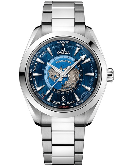Vīriešu pulkstenis / unisex  OMEGA, Aqua Terra 150m Co Axial Master Chronometer GMT Worldtimer / 43mm, SKU: 220.10.43.22.03.001 | dimax.lv