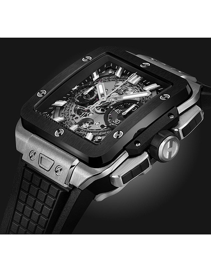 Men's watch / unisex  HUBLOT, Square Bang Unico Titanium Ceramic / 42mm, SKU: 821.NM.0170.RX | dimax.lv