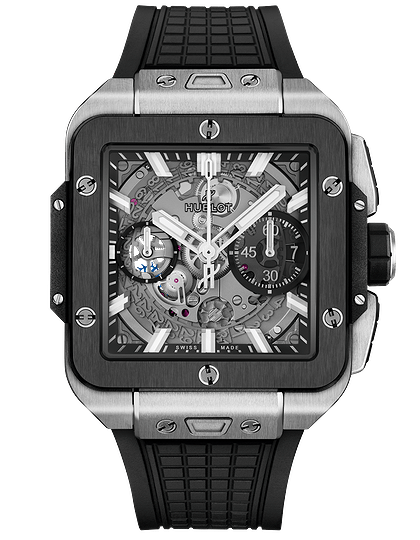 Men's watch / unisex  HUBLOT, Square Bang Unico Titanium Ceramic / 42mm, SKU: 821.NM.0170.RX | dimax.lv